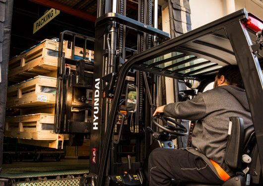 Forklift in Warehouse